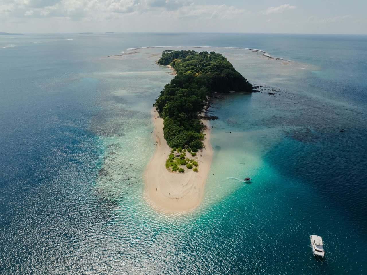 Aerial view of a tropical Andaman island