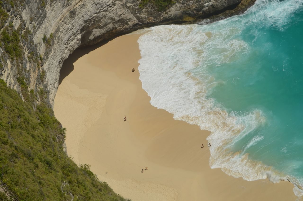 Aerial view of Kelingking Beach, Nusa Penida, Bali