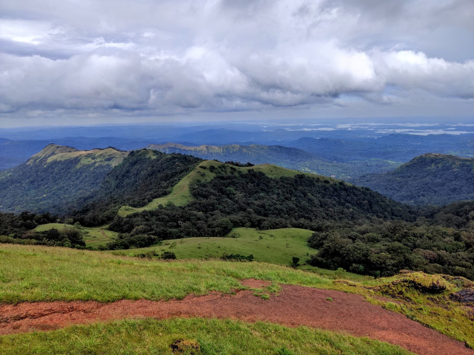 Layered green Western Ghats ridgelines near Chikmagalur