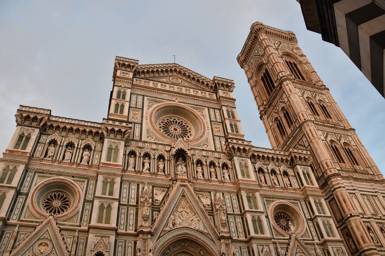 The Duomo and campanile of Florence at dusk, Italy