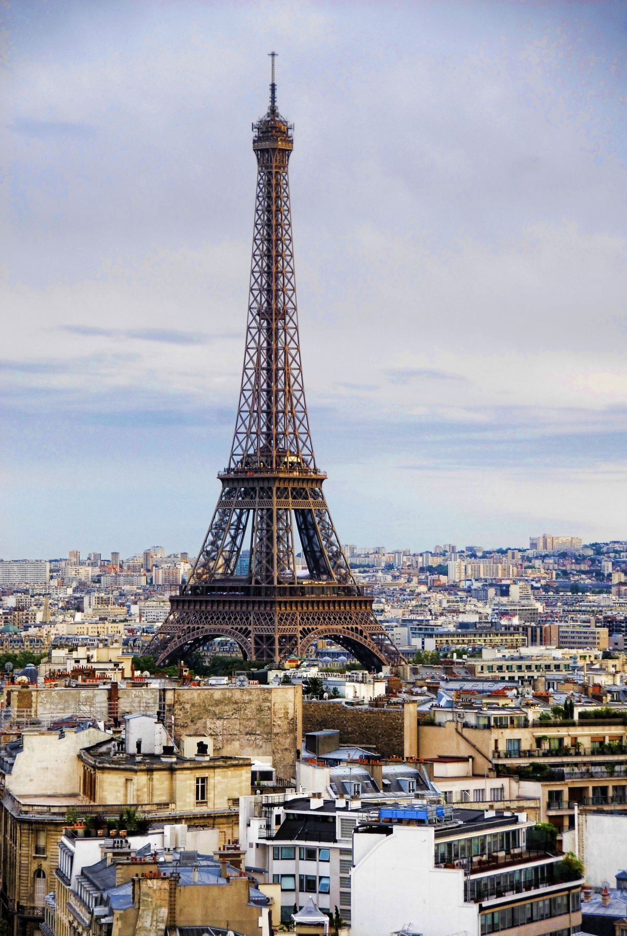 The Eiffel Tower over the Paris skyline, France