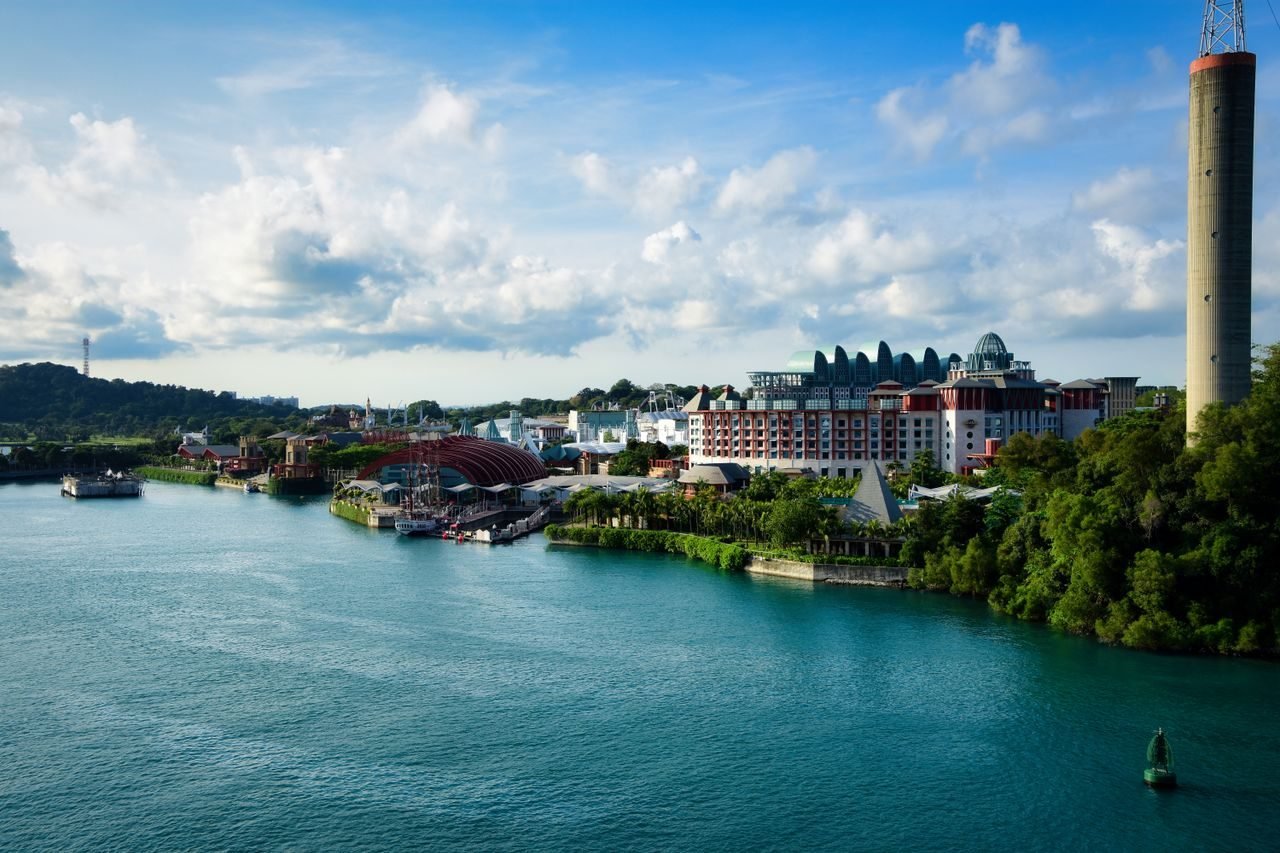 Sentosa Island resort and turquoise water, Singapore