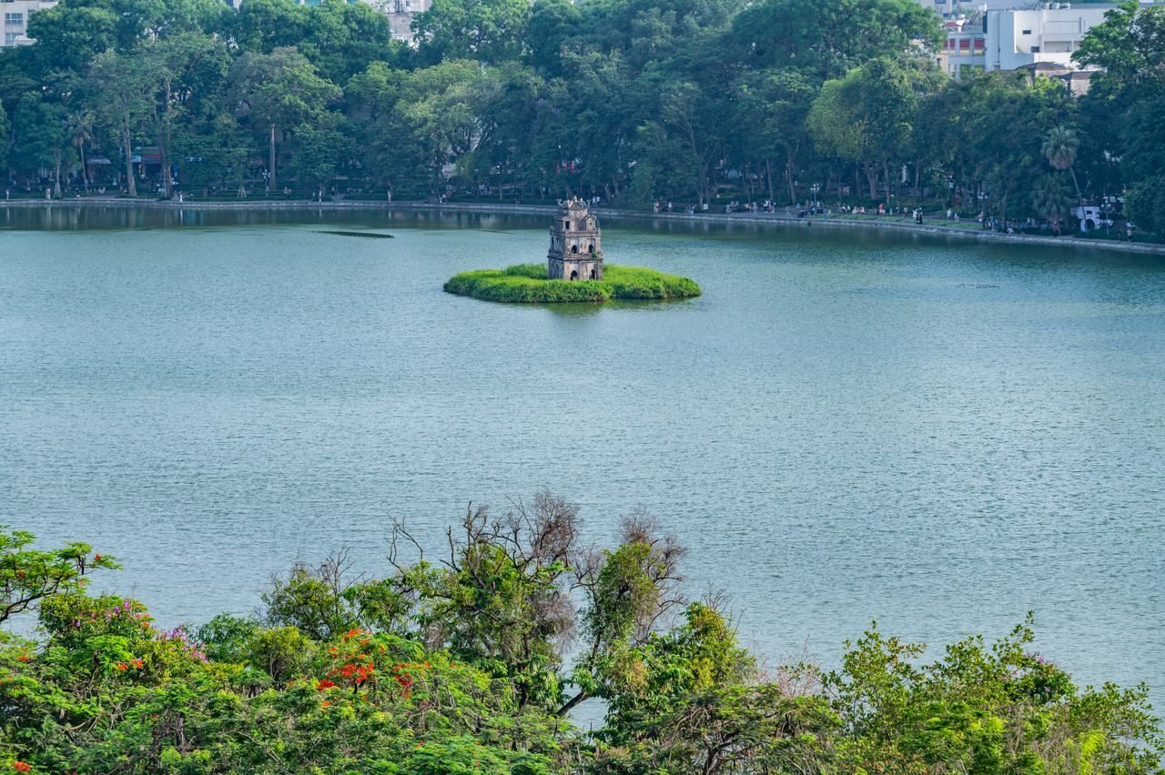 Turtle Tower on Hoan Kiem Lake, Hanoi, Vietnam