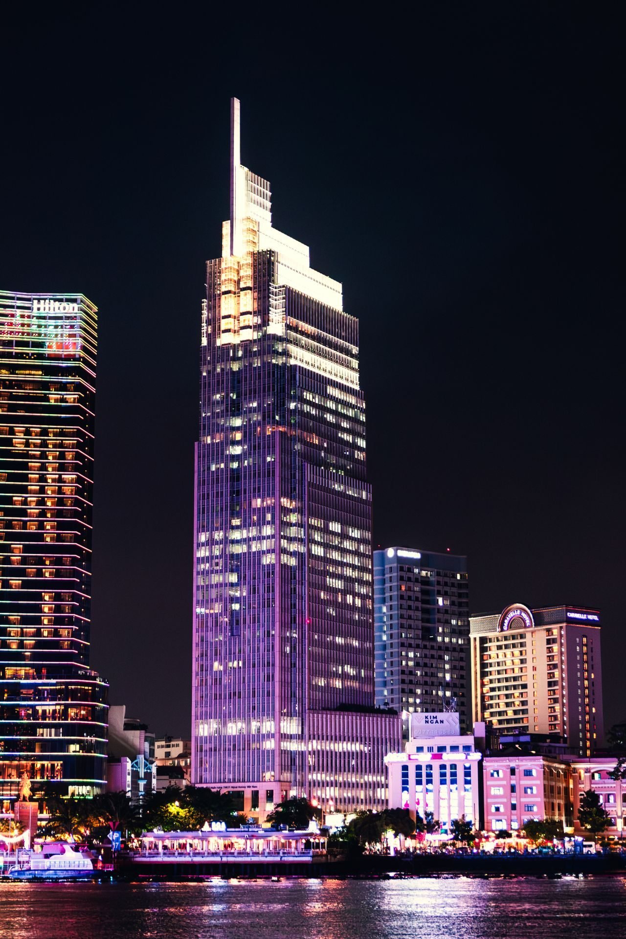 Ho Chi Minh City skyline at night, Vietnam
