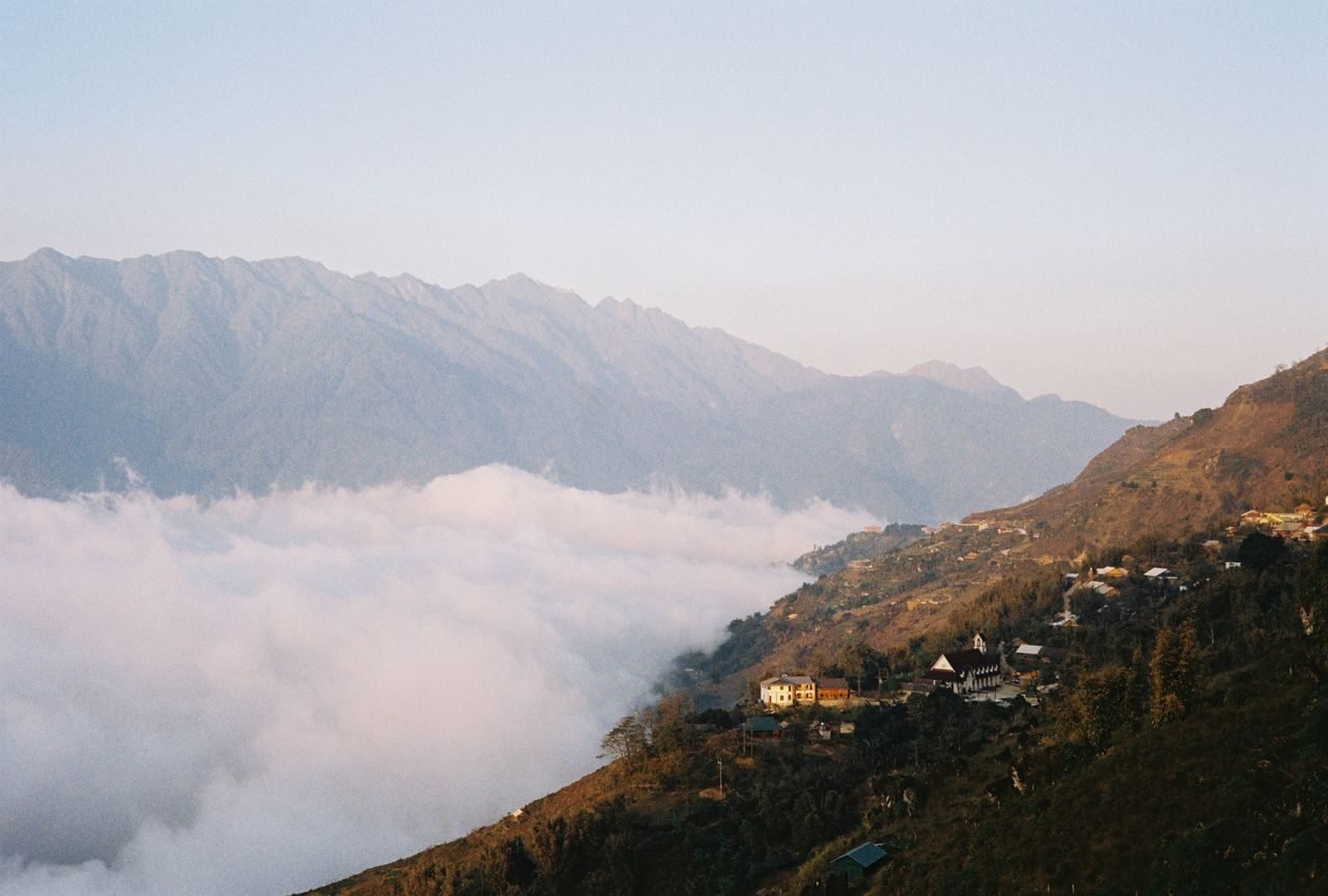 Sapa mountain village at sunrise, Vietnam